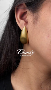 HB Jewelry Chunky Scoop Stud Earrings for Women Non Tarnish Hypoallergenic Non Fading Elegant Minimalist Everyday Wear Fashion Jewelry Stud Earrings Stylish Accessory