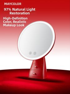MAY COLOR | LED Makeup Mirror Red