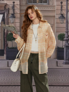Unifree | Plaid Patchwork Loose Irregular Deconstructed Summer Korean Style Girls Blouse