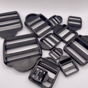 10 Pcs/Pack Ladder Lock Slider Plastic Buckles Backpack Straps Webbing 15-50MM Black