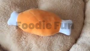 Pet Plush Toy Chicken Thigh Shape Relieve Boredom Interactive Squeaky Toy Dog Stuffed Toy Teeth Care Black Plush