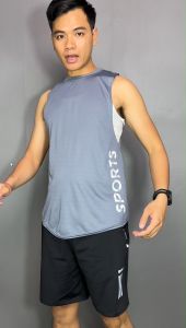 Áo ba lỗ TANKTOP nam chất thun lạnh xẻ tà tập GYM thể hình form rộng VNO116