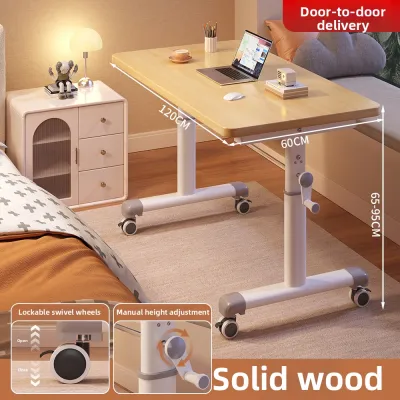 FWTDF | Ergonomic Height Adjustable Computer Desk Simple Modern Style Mobile Office Desk Student Bedroom Small Table Work Station