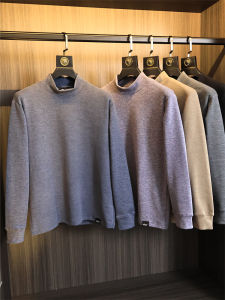 Áo Thun Cổ Cao Dày Dặn Bằng Lụa Và Len Trộn Cho Nam Thời Trang Mùa Đông Thường Ngày Màu Trơn Áo Lót Chất Lượng Cao Cấp