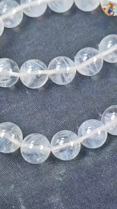 Collection Grade Clear Quartz Full Blue Needle Bracelet