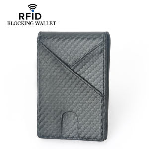 Wallets for Men Card Holder Wallet Mens Short Purse Carbon Fiber Microfiber Leather Wallet RFID Blocking ID Credit Card Holder Bifold Wallet Mens Card Holder Anti-theft Small Purse