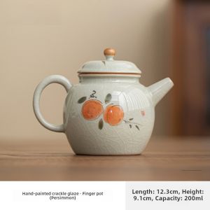 Large Capacity Ceramic Tea Pot Hand-Painted Jingdezhen Porcelain Tea Brewing Pot for Home Use Jojos L.P.D Purple Spring Ravine