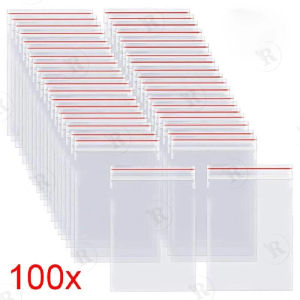 100pcs Reclosable Small Zip Lock Plastic Transparent Bags / Food Grade Kitchen Vacuum Storage Bag / Stand Up Pouch Plastic Zip
