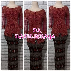 set kebaya wisuda kebaya pesta lengan 7/8 kebaya abg + longtorso dan rok prisket