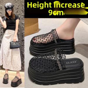 DINGMUYI | Height-Increasing 9CM Thick-Sole Slippers