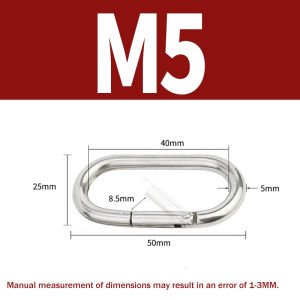 304 Stainless Steel Oval Carabiner O Ring Spring Clip Trigger Snap O Ring Hooks Clip for Keychain Bag Strap Outdoor Gear