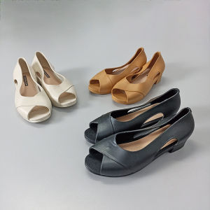 Azgalery SPT-61 Sandal Sepatu Slip on Heels Wanita Model Silang Flat Shoes Fashion Style Korea COD