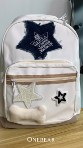 tas ransel Sekolah backpack Multifungsi tas ransel sekolah cewek bag import korea fashion Tas Y2K wanita tas bahu bintang retro as bahu bentrokan warna kasual gaya perguruan tinggi tas  perjalanan siswa berkapasitas LM25