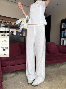 Relaxed Retro Loose No Waist Straight Trousers