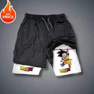 Bandai | Dragon Ball Son Goku Summer Men Fitness 2026 New Double-Layer Replica Two-Piece Loose-Fit Training Running Shorts Casual Pants