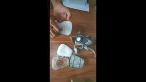 7-in-1 Masker Gas 6200 Masker Debu Perlindungan Filter Uap Beracun Respirator Setengah Wajah Respirator Setengah Wajah