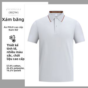 JINGYILAIXIU | Áo Polo Tencel Cotton Tay Ngắn In Logo Theo Yêu Cầu