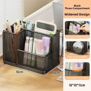 evesigar | Creative Iron Grid Desk Organizer Large Capacity Pen Storage Simple Modern Desk Organizing Box