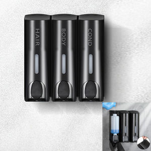 เดี่ยวและ Double Headed 350ml สบู่แชมพู Wall Mount Liquid Dispensers คอนเทนเนอร์สําหรับห้องน้ํา Washroom