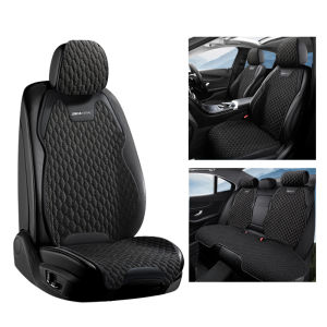 SEAMETAL Flax Car Seat Cover Front/ Rear Linen Fabric Cushion Breathable Protector Mat Pad Universal Car Accessories