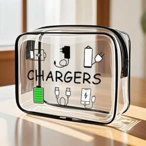 Transparent Travel Toiletry PVC Cosmetic Case with Spacious Interior & Zipper Compartments Makeup Pouches for Travel Gym Airport