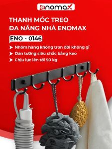 Móc treo quần áo nhà tắm Enomax đa năng dán tường treo đồ dùng phòng tắm. Chất liệu nhôm hàng không chống gỉ ( Eno R1)