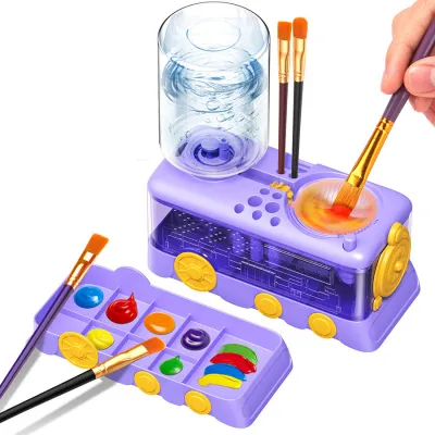 Automatic Water Changing Brush Rinser Cup for Watercolor Acrylic Oil Painting Brush Cleaning Paint Brush Washer Cleaning Machine