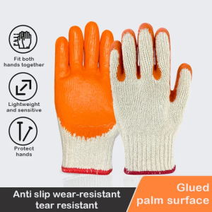 1 Pairs Rubber Gloves Cotton Working Gloves Good Quality Thick Cotton Gloves for Construction Working Gloves Heavy Duty Construction