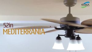 MT Edma 52in Mediterrania Kipas Angin Lampu Gantung Plafon dengan Bohlam E27 dan 3 Speed Pull Chain