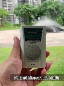 INDIN BC-R60 Thiết Kế Cổ Điển Đài Phát Thanh AM FM Di Động Loa Lớn Tích Hợp Loa Mini Bỏ Túi Hoạt Động Bằng Pin 2AA