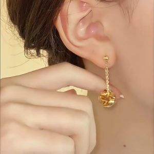 French Vintage Gold Color Tassel Earrings Unusual Shape for Halloween Party Women Ear Accessories Girl‘s 2023 Fashion Jewelry