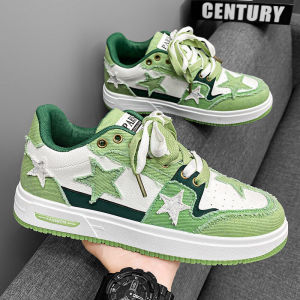 Mens Breathable Summer Casual Shoes Versatile Star Design High-End Feelings Youth Trendy Brand Glue-Welding Process Rubber Outsole