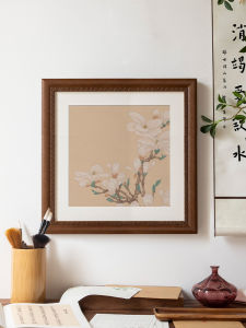 New Chinese Style Painting Mounting Frame Calligraphy Chinese Painting Frame Wall-Mounted Cross Stitch Wooden Frame Photo Frame Customization Any Size