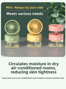 Mini Portable Spray Fan USB Powered Small Desktop Office Humidifier Dormitory Rechargeable Compact Electric Fan NOCCLILI
