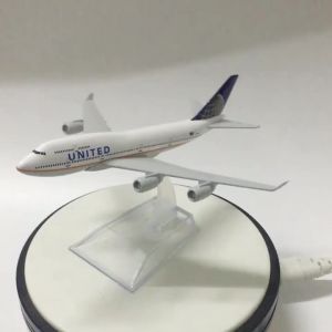 2025JASON TUTU 16cm United Boeing B747 Plane Airplane Model Aircraft Model Diecast Metal 1/400 Scale Planes ﻿