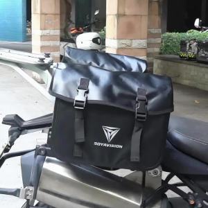 Motorcycle Side Bag 12L Rainproof Motor Saddle Bag With Inner Support Board Tail Rack Storage Luggage Bike Cycling Pannier Bags