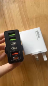 【🔥SG🔥】RICHMENTMALL 6 Port 200W USB C Fast Charger PD-C QC3.0 Wall Adapter Data Cable For iPhone Samsung Xiaomi Huawei EU US UK Plug