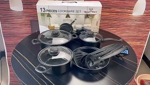 Bộ xoong thương mại nước ngoài bộ chảo chống dính bộ nồi nấu sữa nồi nấu súp nồi đá y tế bộ 13 món quà tặng bán buôn xuyên biên giới