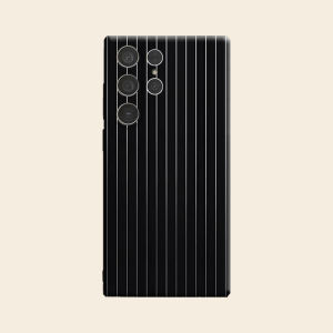 black pinstripe Luxury Fashion Full Lens Protective Case for Samsung Galaxy S26 S25 S24 A56 A36 Plus Ultra