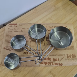 ช้อนตวง ถ้วยตวง สแตนเลสหนาอย่างดี 4 ชิ้น ถ้วยตวงสแตนเลสใหญ่อย่างดี Measuring Cup Stainless Steel Set of 4