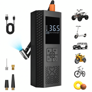 Máy Bơm Lốp Di Động Sạc USB 3000mAh 150PSI Màn Hình LCD Dùng Cho Ô Tô Xe Máy Xe Đạp Xe Tay Ga ATV - Chức Năng Tự Động Ngắt