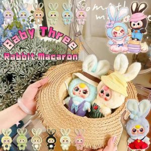 Baby Three Macaron Blind Box 100% Original Cute Trendy Stuffed Doll Birthday Gift Toys [Genuine] Doll Cute Figures three-Year-Old Macaron Bunny Series Plush Doll Hand-Made Trendy Play Birthday Gift Ornaments Toy