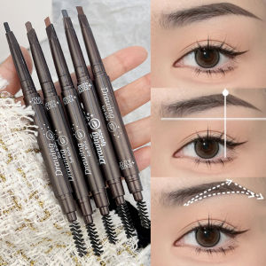 5 Colors Double Head Eyebrow Pencil Long Lasting Waterproof Not Blooming Ultra-thin Eyebrow Pen Black Gray Brown Color Cosmetics
