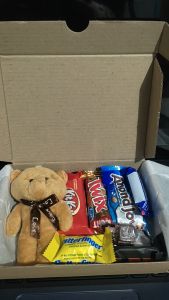 Gift box of chocolate with cute teddy nd free message