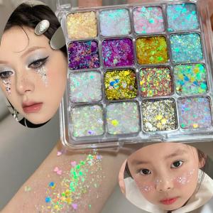 9/16 สี กลิตเตอร์เล็บ กลิตเตอร์แต่งตา แบบผสมหลายรูปทรง สำหรับตกแต่งร่างกาย/เล็บ/ใบหน้า/ดวงตา แต่งหน้าฮาโลวีน