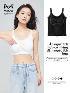 Miiow | Sweet And Spicy Pure Desire Summer New Womens Lace Trim Camisole Tank Top With Chest Pad Nylon Blend Breathable Underwear