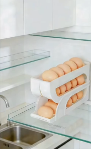 Automatic Egg Roller Storage Rack Rak Telur Sliding Design Fridge Organizer Holder