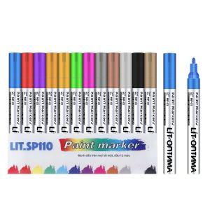 12 Màu Sắc Bút Sơn Vĩnh Cửu Bộ Đầu Tròn Chống Thấm Nước Cho Lốp Cao Su Kim Loại Vải Tự Làm Nghệ Thuật Tô Màu