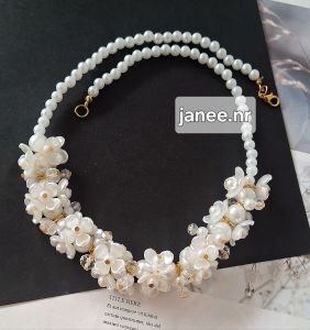 kalung crystal beads kalung bunga cantik