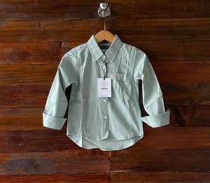 COD kemeja anak lengan panjang warna hijau sage bahan katun premium bisa cod